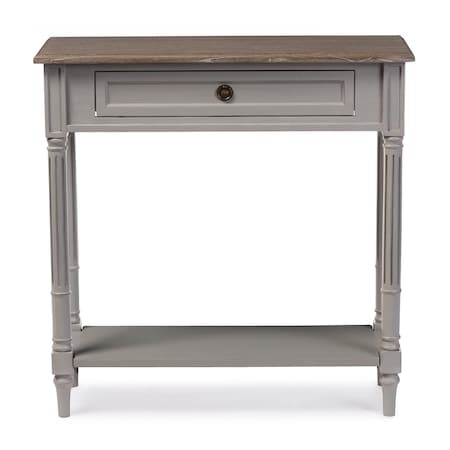 Baxton Studio Edouard White Wash Distressed Two-tone 1-drawer Console Table 121-6654
